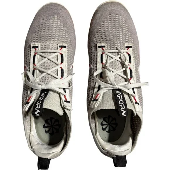 Nike Air Vapormax 2021 Flyknit Light Bone Grey Red Black DH4085-003 Men’s 12